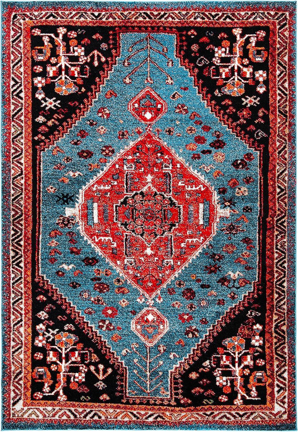 image:imageSAFAVIEH Area Rug 8x10 Vintage Hamadan Collection Large Blue amp Black Traditional Oriental Design NonShedding amp Easy Cleaning Ideal for Living Room Bedroom Office Dining Space VTH201MTurquoiseRed