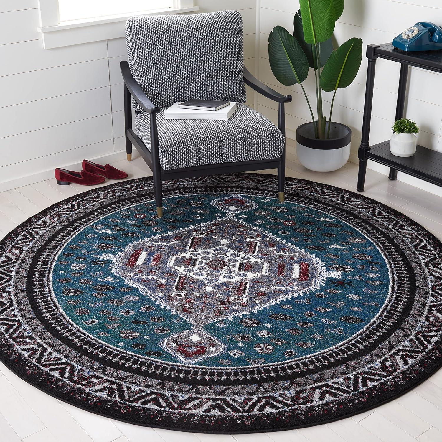 image:imageSAFAVIEH Area Rug 8x10 Vintage Hamadan Collection Large Blue amp Black Traditional Oriental Design NonShedding amp Easy Cleaning Ideal for Living Room Bedroom Office Dining Space VTH201MGreenBlack
