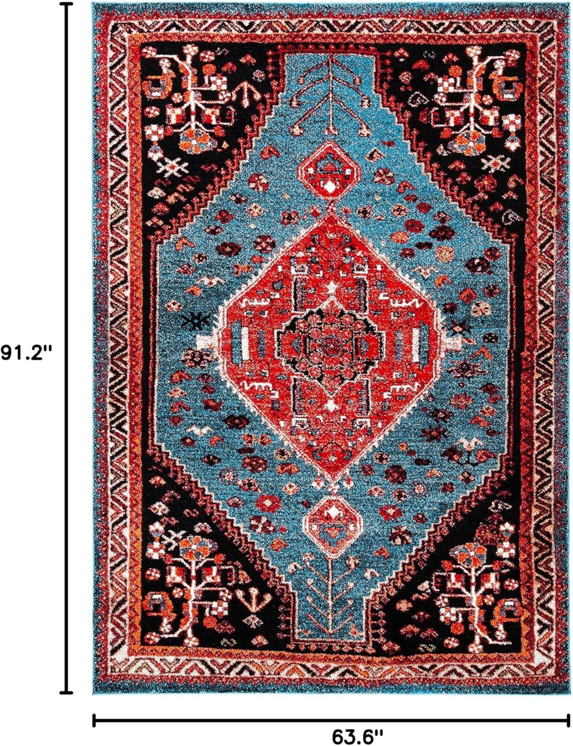 image:imageSAFAVIEH Area Rug 8x10 Vintage Hamadan Collection Large Blue amp Black Traditional Oriental Design NonShedding amp Easy Cleaning Ideal for Living Room Bedroom Office Dining Space VTH201MTurquoiseRed
