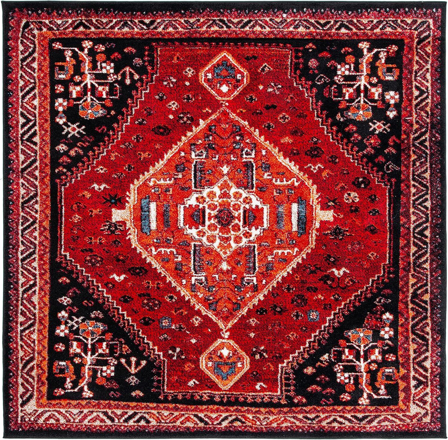 image:imageSAFAVIEH Area Rug 8x10 Vintage Hamadan Collection Large Blue amp Black Traditional Oriental Design NonShedding amp Easy Cleaning Ideal for Living Room Bedroom Office Dining Space VTH201MRed Black