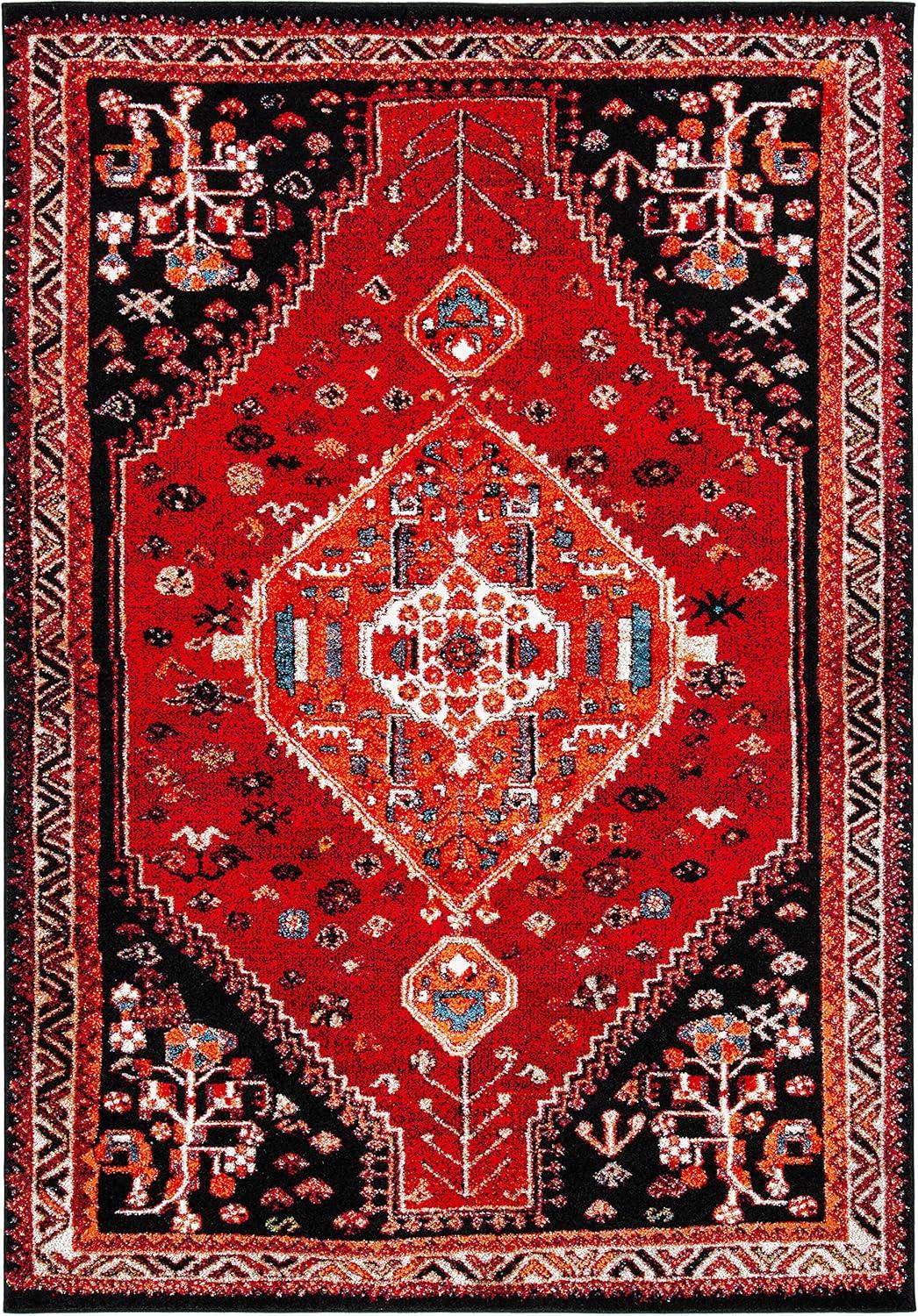 image:imageSAFAVIEH Area Rug 8x10 Vintage Hamadan Collection Large Blue amp Black Traditional Oriental Design NonShedding amp Easy Cleaning Ideal for Living Room Bedroom Office Dining Space VTH201MRed Black