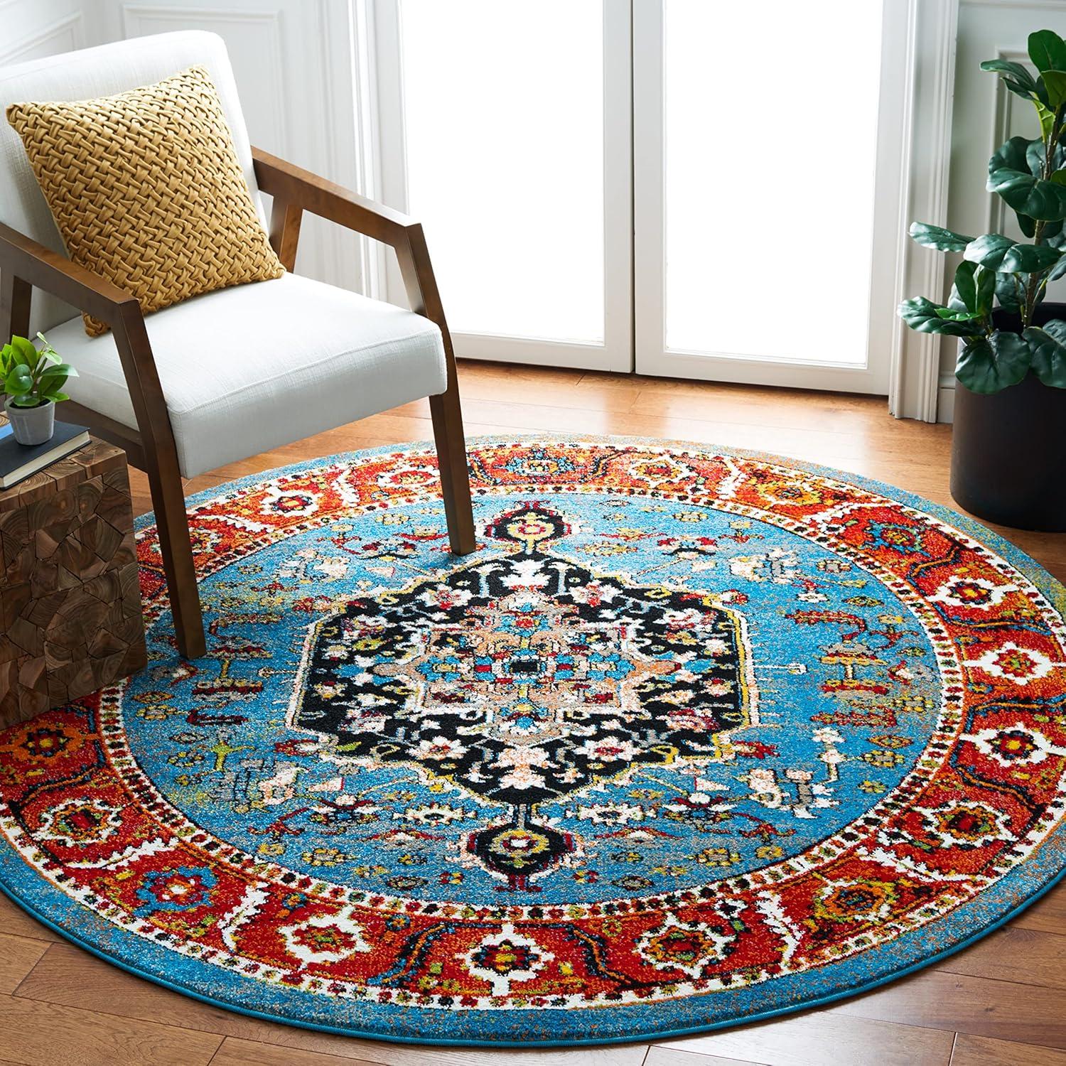image:imageSAFAVIEH Area Rug 8x10 Vintage Hamadan Collection Large Blue amp Red Traditional Oriental Medallion Design NonShedding amp Easy Cleaning Ideal for Living Room Bedroom Dining Space VTH266MBlueRed