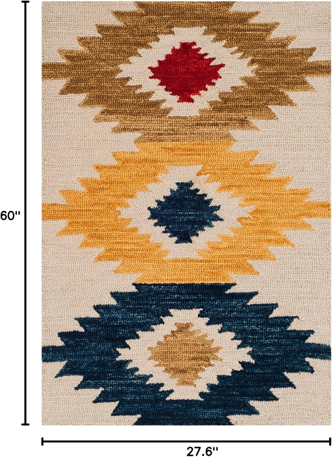 image:imageSAFAVIEH Aspen Collection Accent Rug 4 x 6 Ivory amp Multi Handmade Moroccan Boho Tribal Wool Ideal for High Traffic Areas in Entryway Living Room Bedroom APN704AIvoryMulti