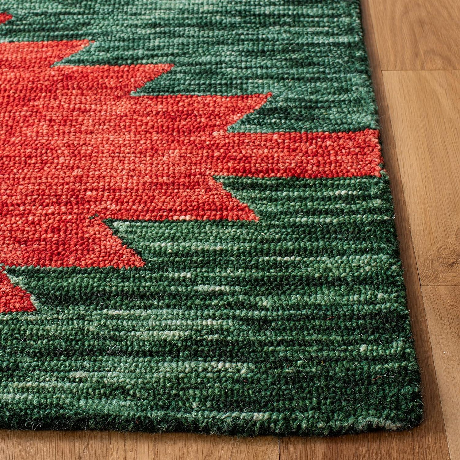 image:imageSAFAVIEH Aspen Collection Accent Rug 4 x 6 Ivory amp Multi Handmade Moroccan Boho Tribal Wool Ideal for High Traffic Areas in Entryway Living Room Bedroom APN704AGreenRed