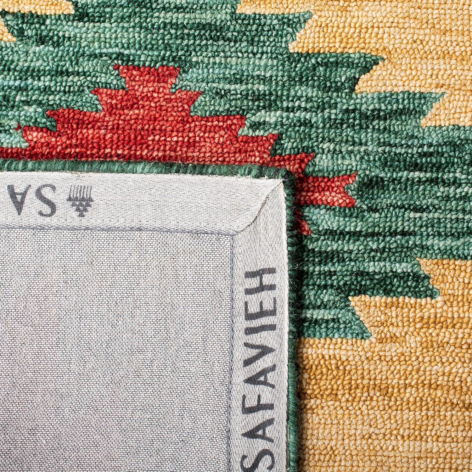 image:imageSAFAVIEH Aspen Collection Accent Rug 4 x 6 Ivory amp Multi Handmade Moroccan Boho Tribal Wool Ideal for High Traffic Areas in Entryway Living Room Bedroom APN704AGreenRed