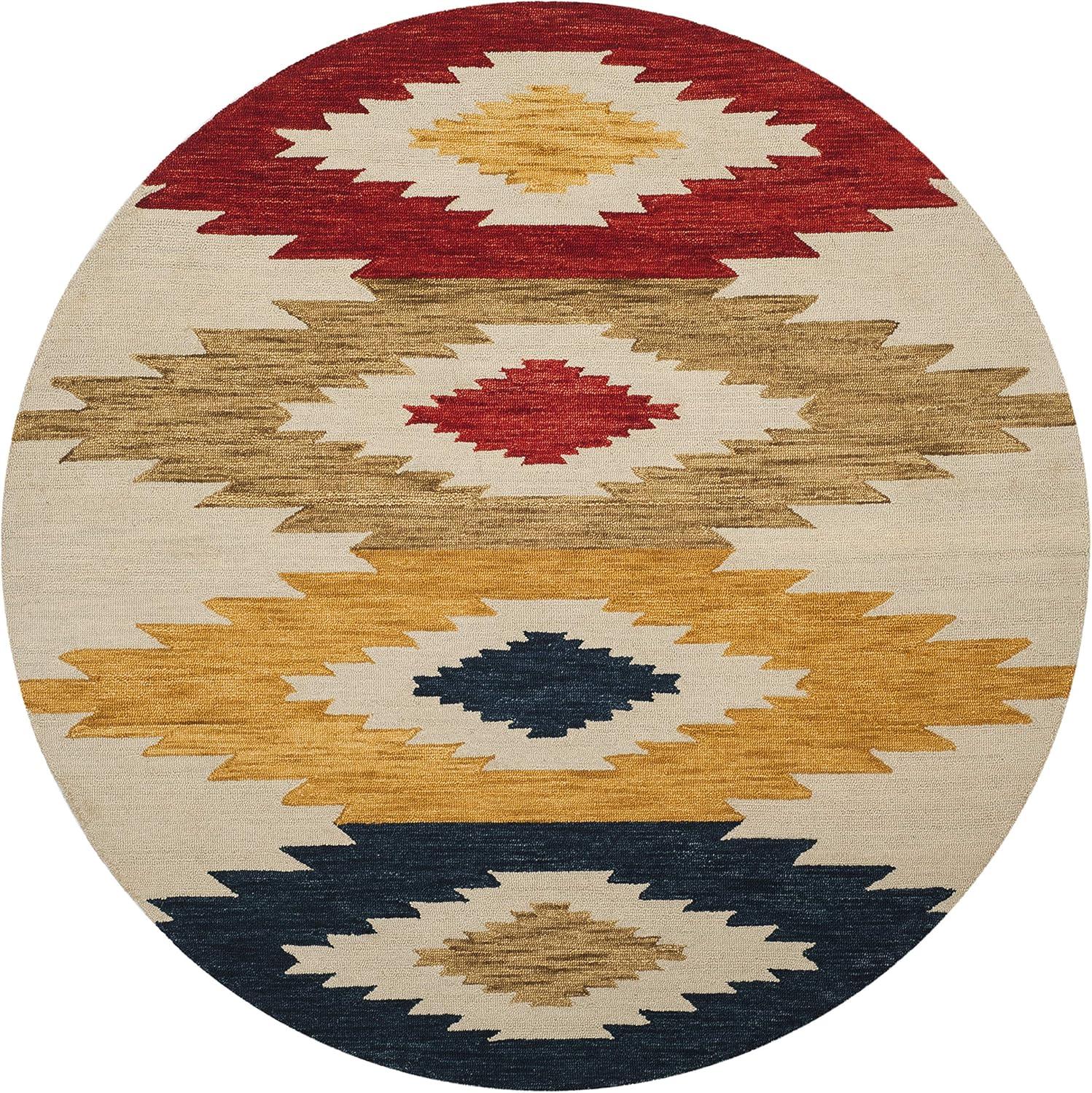 image:imageSAFAVIEH Aspen Collection Accent Rug 4 x 6 Ivory amp Multi Handmade Moroccan Boho Tribal Wool Ideal for High Traffic Areas in Entryway Living Room Bedroom APN704AIvoryMulti