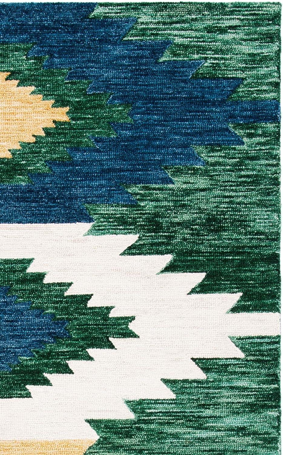 image:imageSAFAVIEH Aspen Collection Accent Rug 4 x 6 Ivory amp Multi Handmade Moroccan Boho Tribal Wool Ideal for High Traffic Areas in Entryway Living Room Bedroom APN704AGreenRed