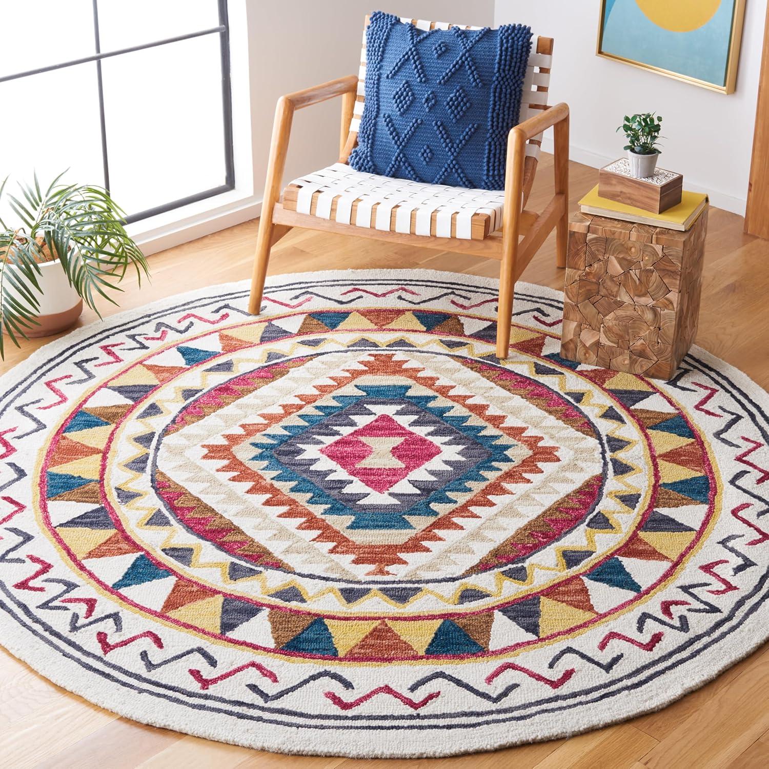 image:imageSAFAVIEH Aspen Collection Area Rug 5 x 8 Rust amp Ivory Handmade Moroccan Boho Tribal Wool Ideal for High Traffic Areas in Living Room Bedroom APN806PRustIvory