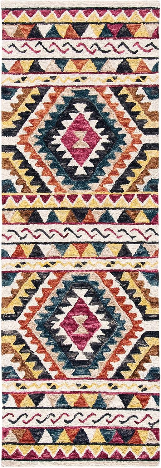 image:imageSAFAVIEH Aspen Collection Area Rug 5 x 8 Rust amp Ivory Handmade Moroccan Boho Tribal Wool Ideal for High Traffic Areas in Living Room Bedroom APN806PRustIvory