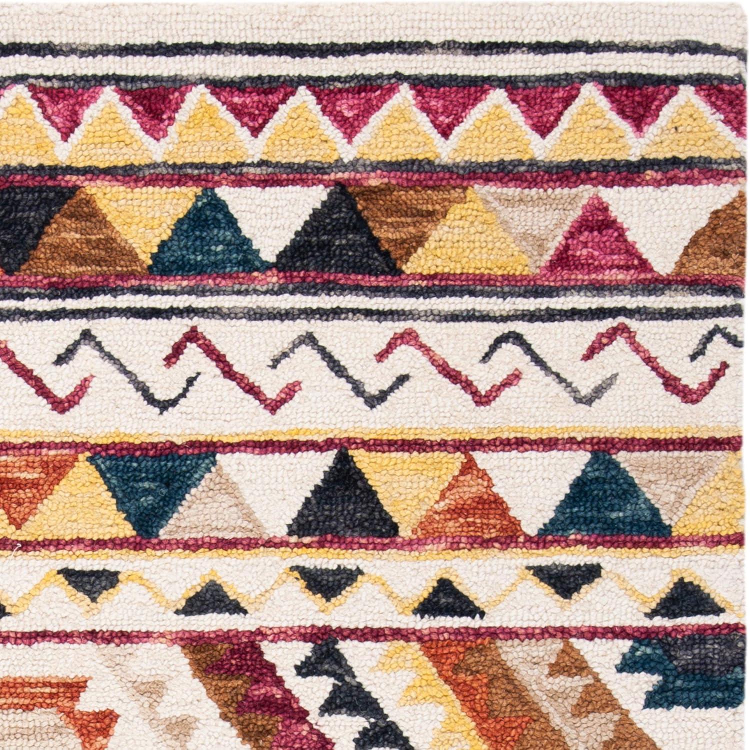 image:imageSAFAVIEH Aspen Collection Area Rug 5 x 8 Rust amp Ivory Handmade Moroccan Boho Tribal Wool Ideal for High Traffic Areas in Living Room Bedroom APN806PRustIvory