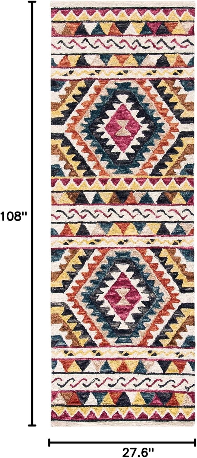 image:imageSAFAVIEH Aspen Collection Area Rug 5 x 8 Rust amp Ivory Handmade Moroccan Boho Tribal Wool Ideal for High Traffic Areas in Living Room Bedroom APN806PRustIvory