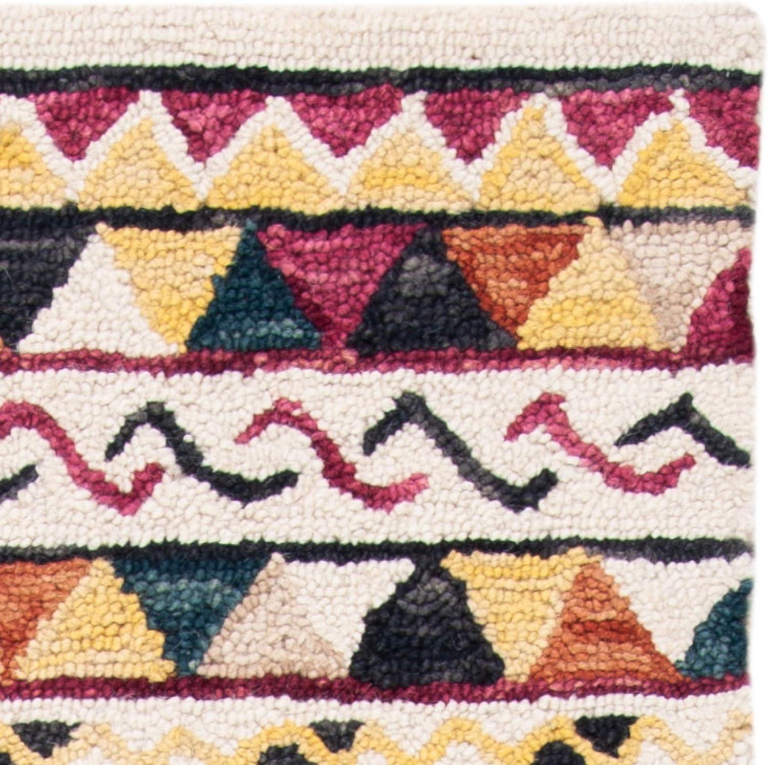 image:imageSAFAVIEH Aspen Collection Area Rug 5 x 8 Rust amp Ivory Handmade Moroccan Boho Tribal Wool Ideal for High Traffic Areas in Living Room Bedroom APN806PRustIvory