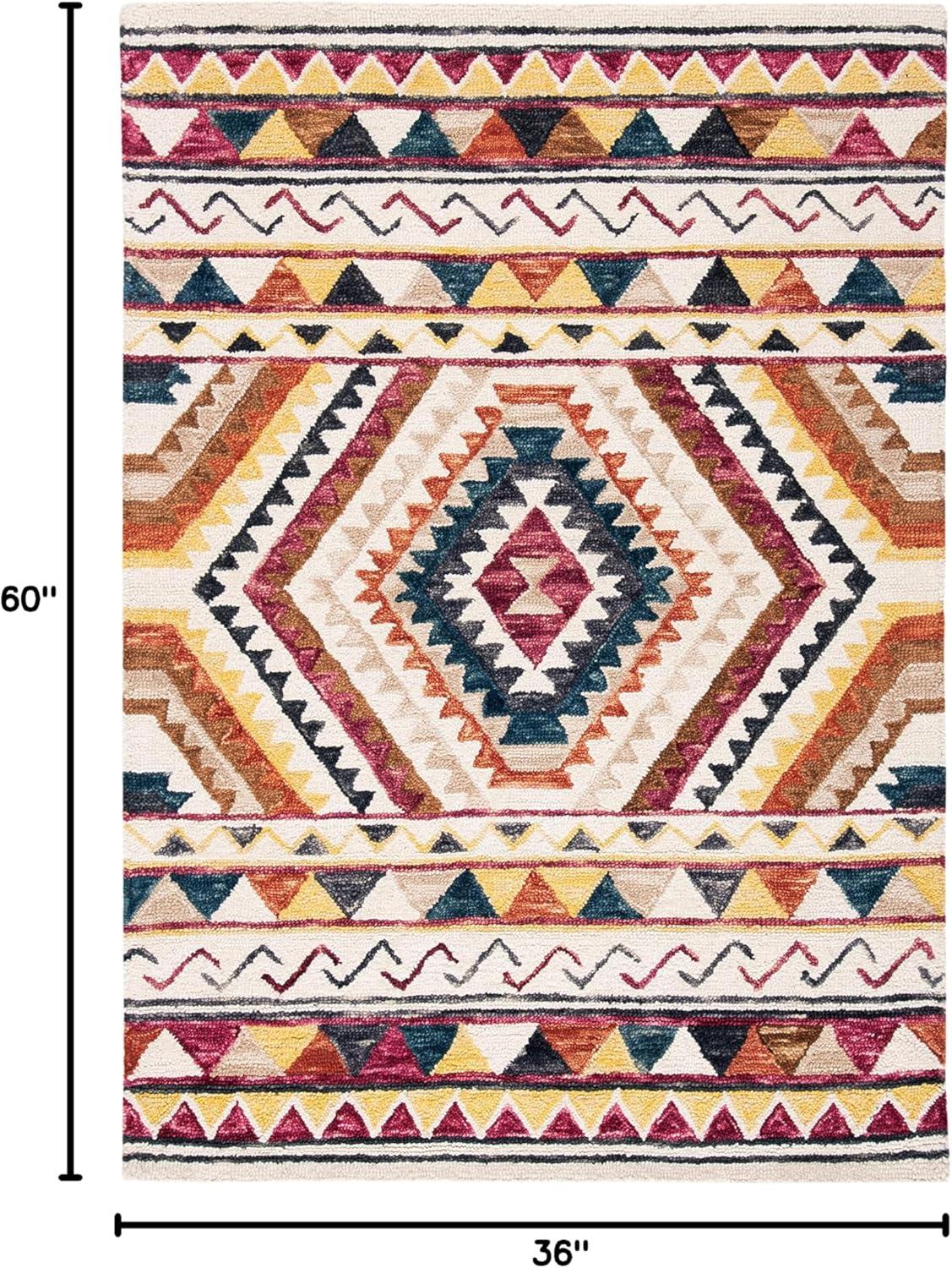 image:imageSAFAVIEH Aspen Collection Area Rug 5 x 8 Rust amp Ivory Handmade Moroccan Boho Tribal Wool Ideal for High Traffic Areas in Living Room Bedroom APN806PRustIvory