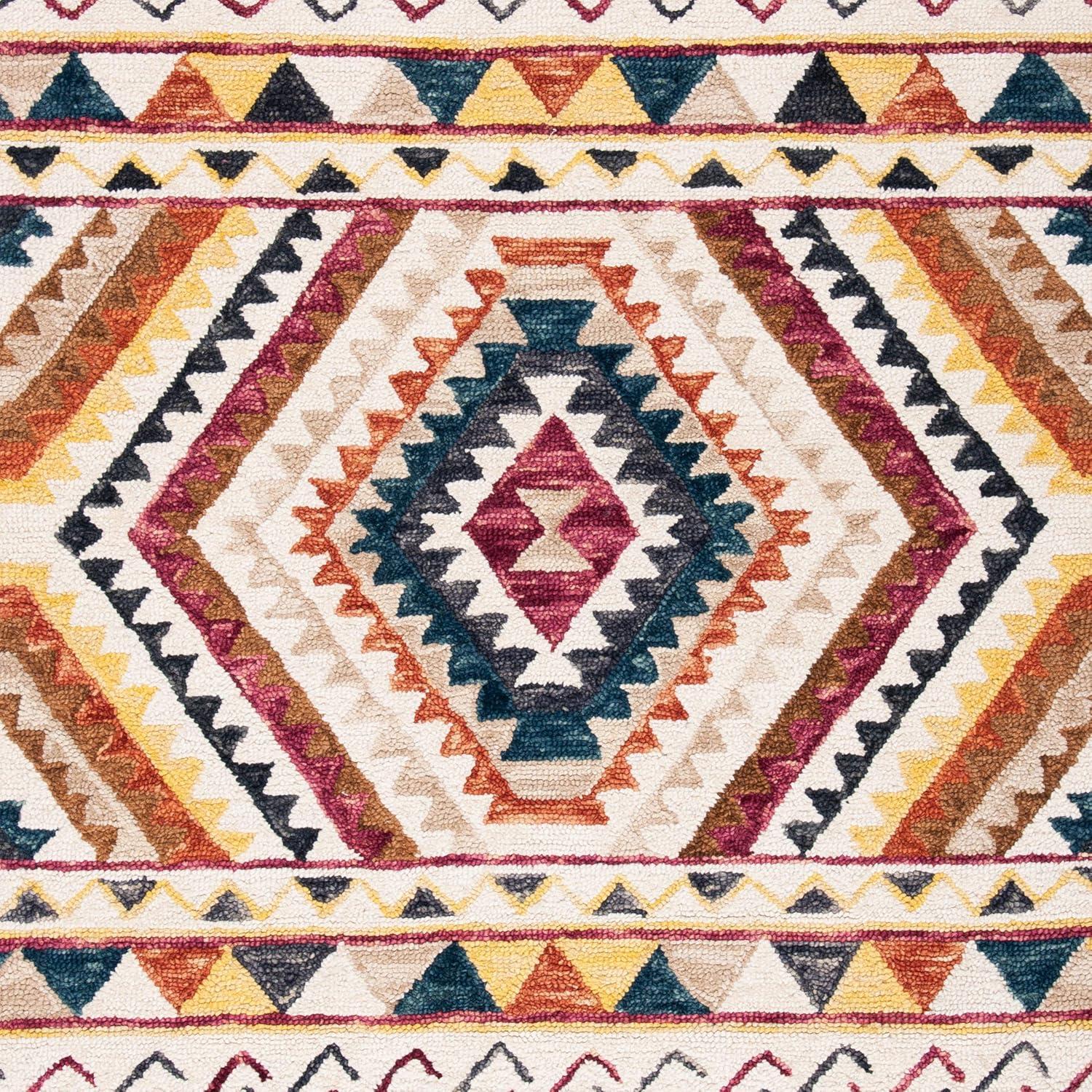 image:imageSAFAVIEH Aspen Collection Area Rug 5 x 8 Rust amp Ivory Handmade Moroccan Boho Tribal Wool Ideal for High Traffic Areas in Living Room Bedroom APN806PRustIvory