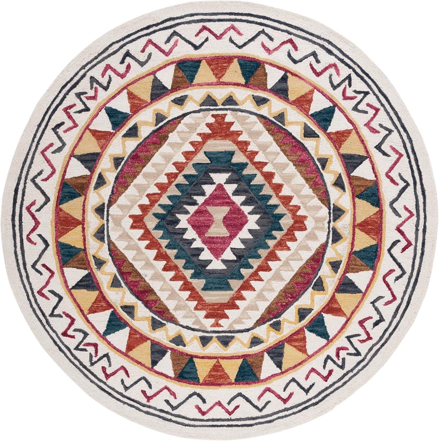 image:imageSAFAVIEH Aspen Collection Area Rug 5 x 8 Rust amp Ivory Handmade Moroccan Boho Tribal Wool Ideal for High Traffic Areas in Living Room Bedroom APN806PRustIvory