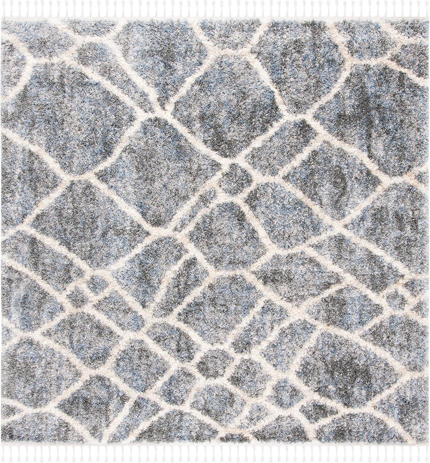 image:imageSAFAVIEH Berber Fringe Shag Collection Area Rug 53 x 76 Grey amp Cream Moroccan Design NonShedding amp Easy Care 12inch Thick Ideal for High Traffic Areas in Living Room Bedroom BFG629FGreyCream