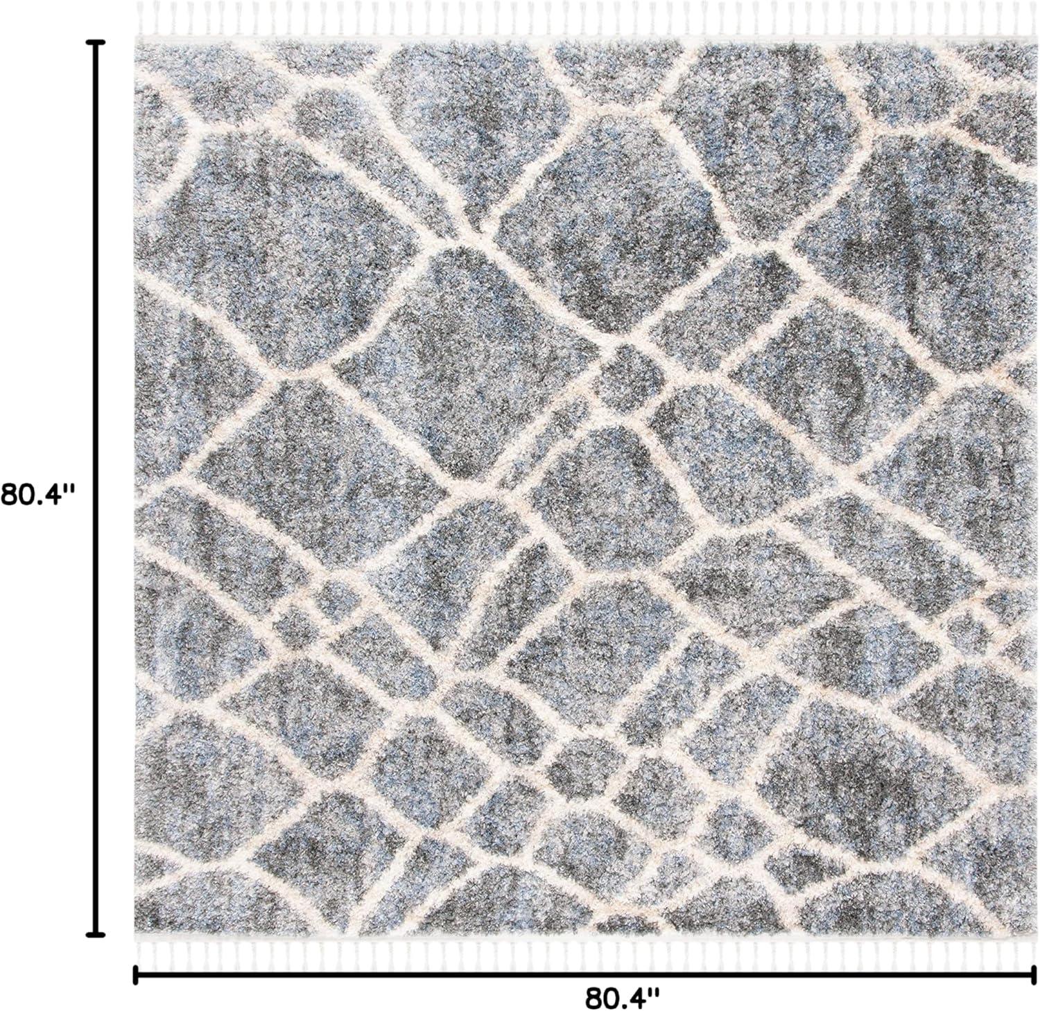 image:imageSAFAVIEH Berber Fringe Shag Collection Area Rug 53 x 76 Grey amp Cream Moroccan Design NonShedding amp Easy Care 12inch Thick Ideal for High Traffic Areas in Living Room Bedroom BFG629FGreyCream