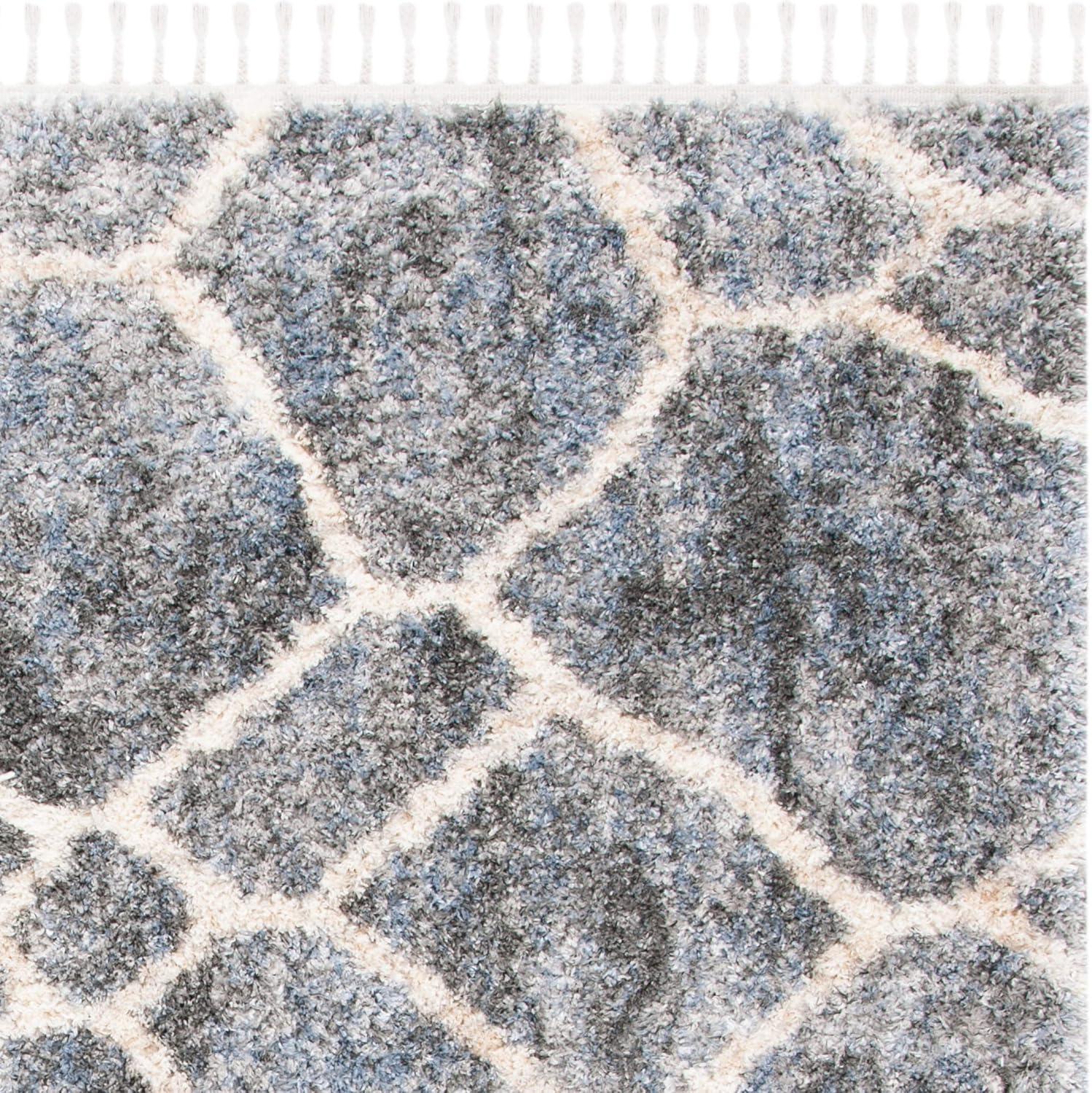 image:imageSAFAVIEH Berber Fringe Shag Collection Area Rug 53 x 76 Grey amp Cream Moroccan Design NonShedding amp Easy Care 12inch Thick Ideal for High Traffic Areas in Living Room Bedroom BFG629FGreyCream