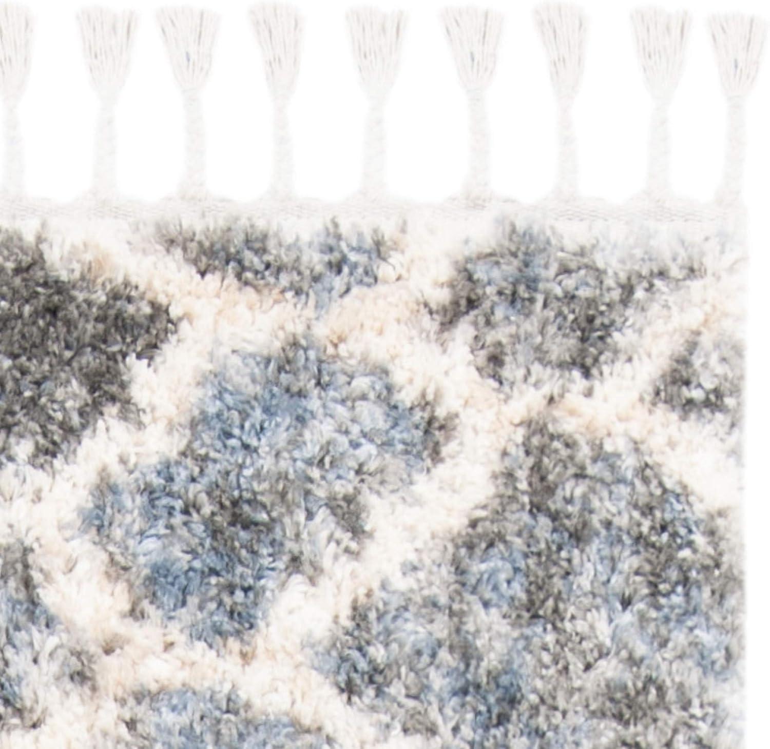 image:imageSAFAVIEH Berber Fringe Shag Collection Area Rug 53 x 76 Grey amp Cream Moroccan Design NonShedding amp Easy Care 12inch Thick Ideal for High Traffic Areas in Living Room Bedroom BFG629FGreyCream