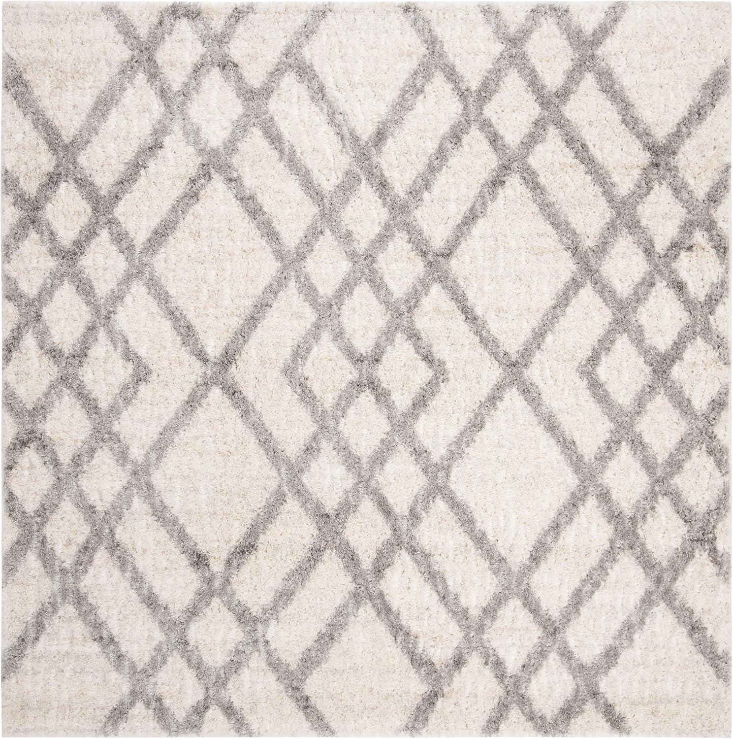 image:imageSAFAVIEH Berber Shag Collection 5 x 7 CreamGrey BER214A Moroccan NonShedding Living Room Bedroom Dining Room Entryway Plush 12inch Thick Area RugCreamGrey
