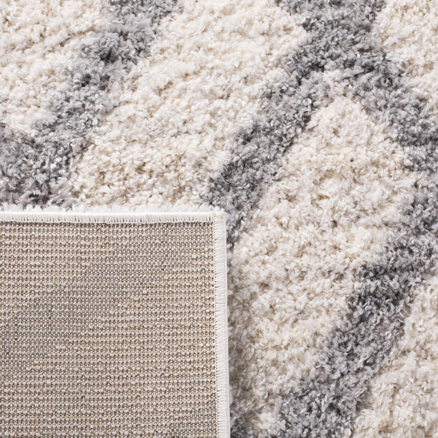 image:imageSAFAVIEH Berber Shag Collection 5 x 7 CreamGrey BER214A Moroccan NonShedding Living Room Bedroom Dining Room Entryway Plush 12inch Thick Area RugCreamGrey