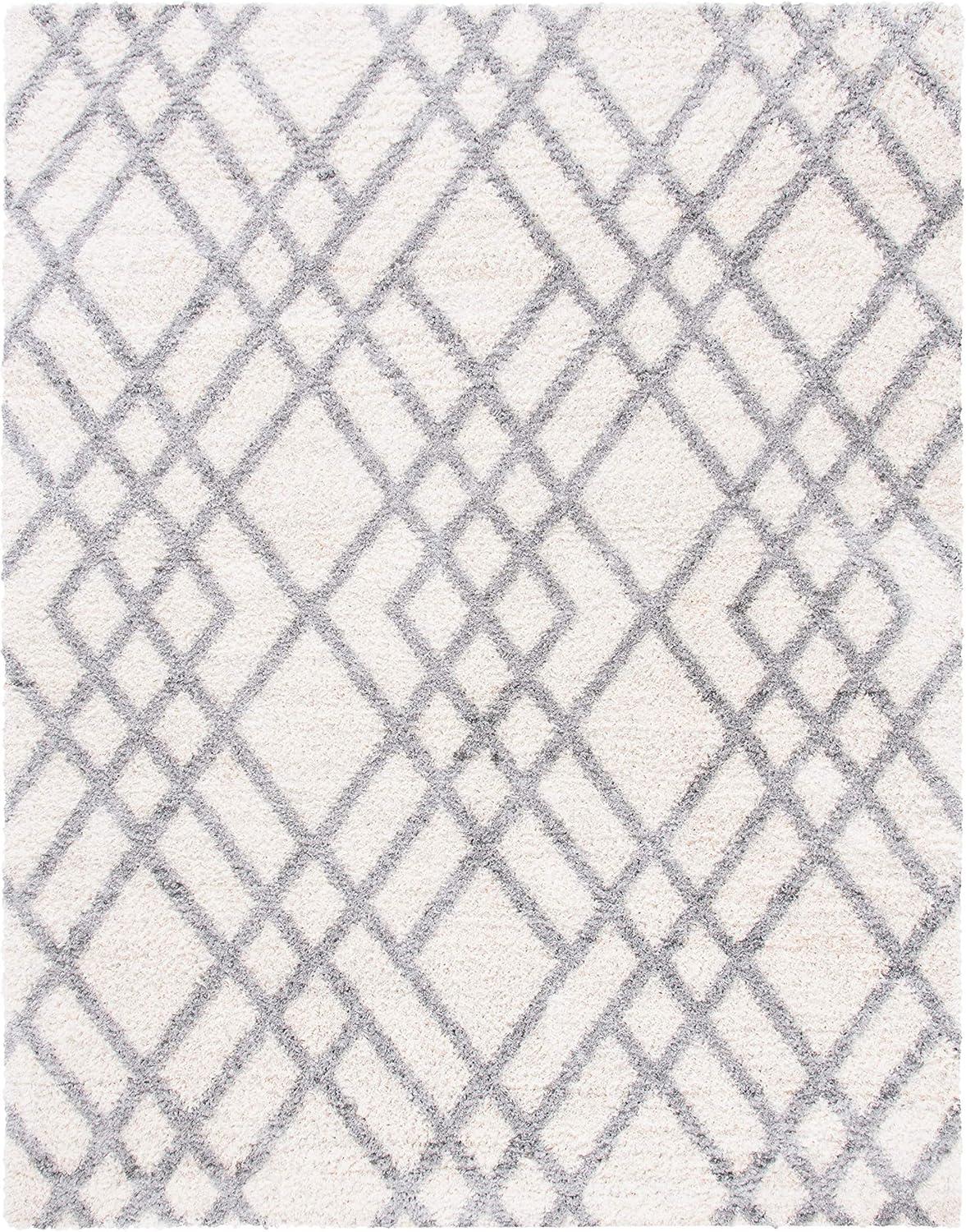 image:imageSAFAVIEH Berber Shag Collection 5 x 7 CreamGrey BER214A Moroccan NonShedding Living Room Bedroom Dining Room Entryway Plush 12inch Thick Area RugCreamGrey