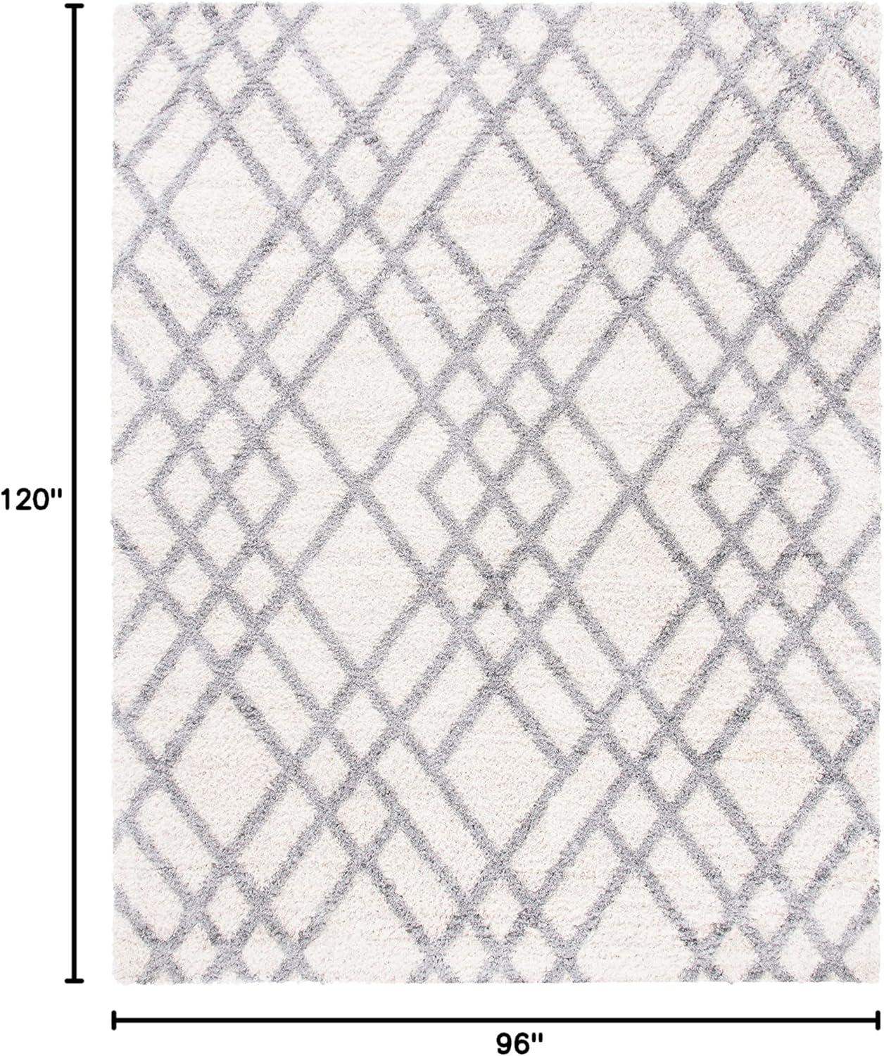 image:imageSAFAVIEH Berber Shag Collection 5 x 7 CreamGrey BER214A Moroccan NonShedding Living Room Bedroom Dining Room Entryway Plush 12inch Thick Area RugCreamGrey