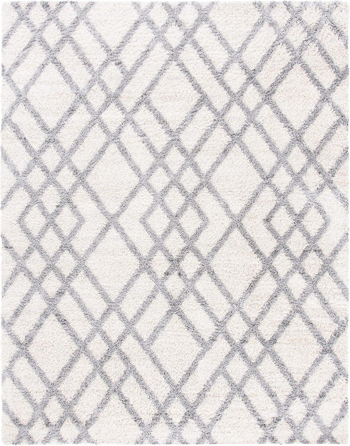 image:imageSAFAVIEH Berber Shag Collection 5 x 7 CreamGrey BER214A Moroccan NonShedding Living Room Bedroom Dining Room Entryway Plush 12inch Thick Area RugCreamGrey