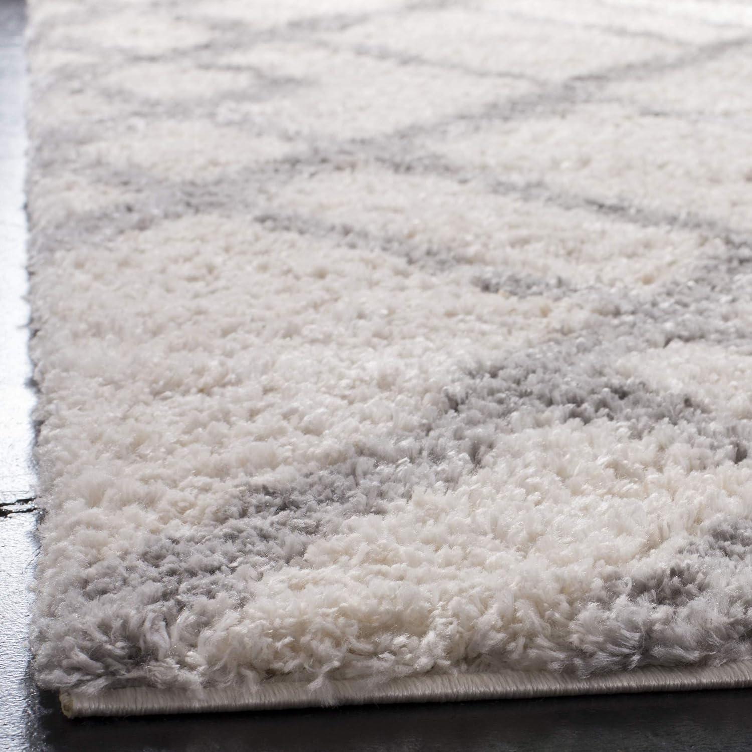 image:imageSAFAVIEH Berber Shag Collection 5 x 7 CreamGrey BER214A Moroccan NonShedding Living Room Bedroom Dining Room Entryway Plush 12inch Thick Area RugCreamGrey