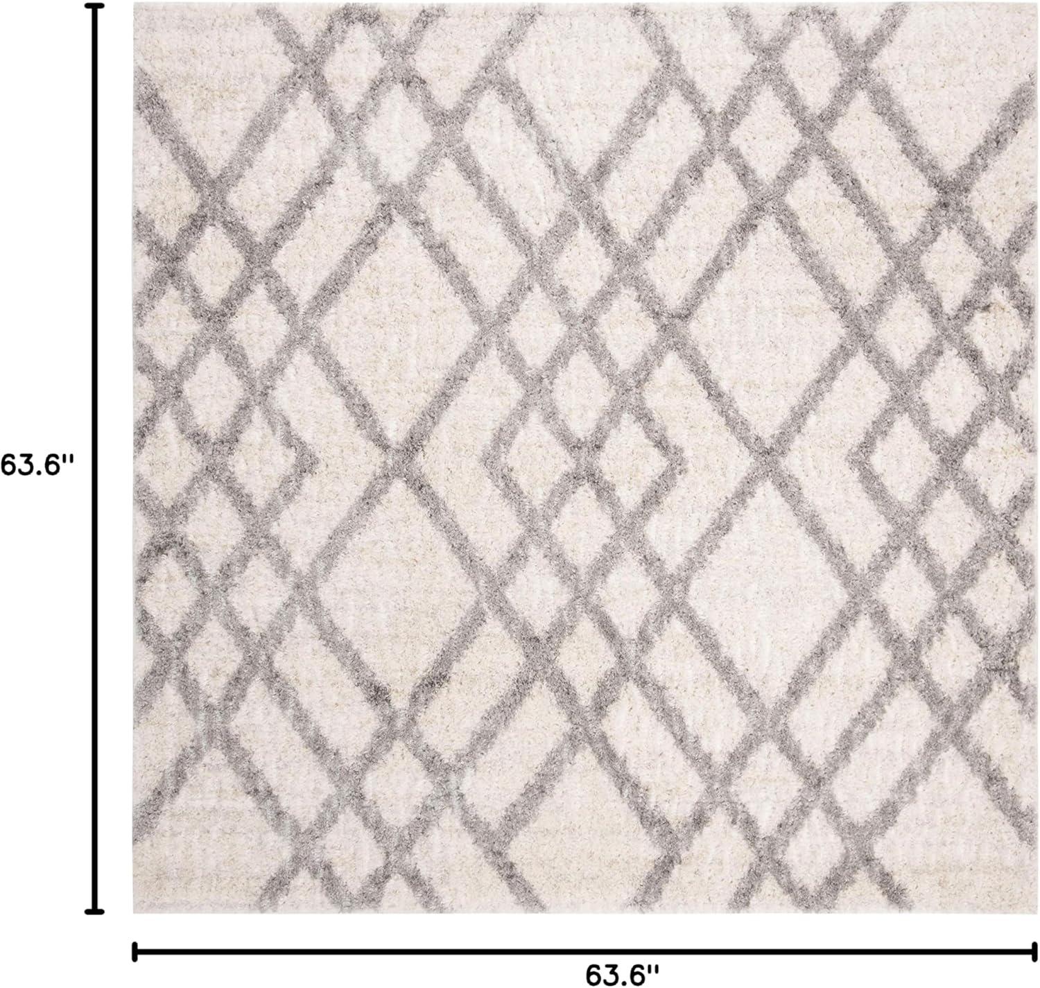 image:imageSAFAVIEH Berber Shag Collection 5 x 7 CreamGrey BER214A Moroccan NonShedding Living Room Bedroom Dining Room Entryway Plush 12inch Thick Area RugCreamGrey
