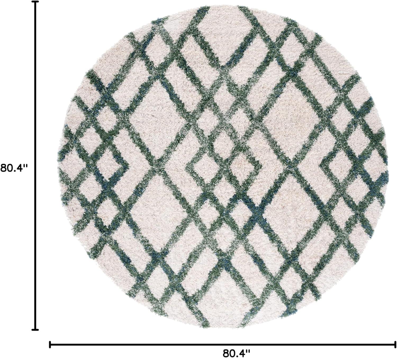 image:imageSAFAVIEH Berber Shag Collection 5 x 7 CreamGrey BER214A Moroccan NonShedding Living Room Bedroom Dining Room Entryway Plush 12inch Thick Area RugIvoryGreen