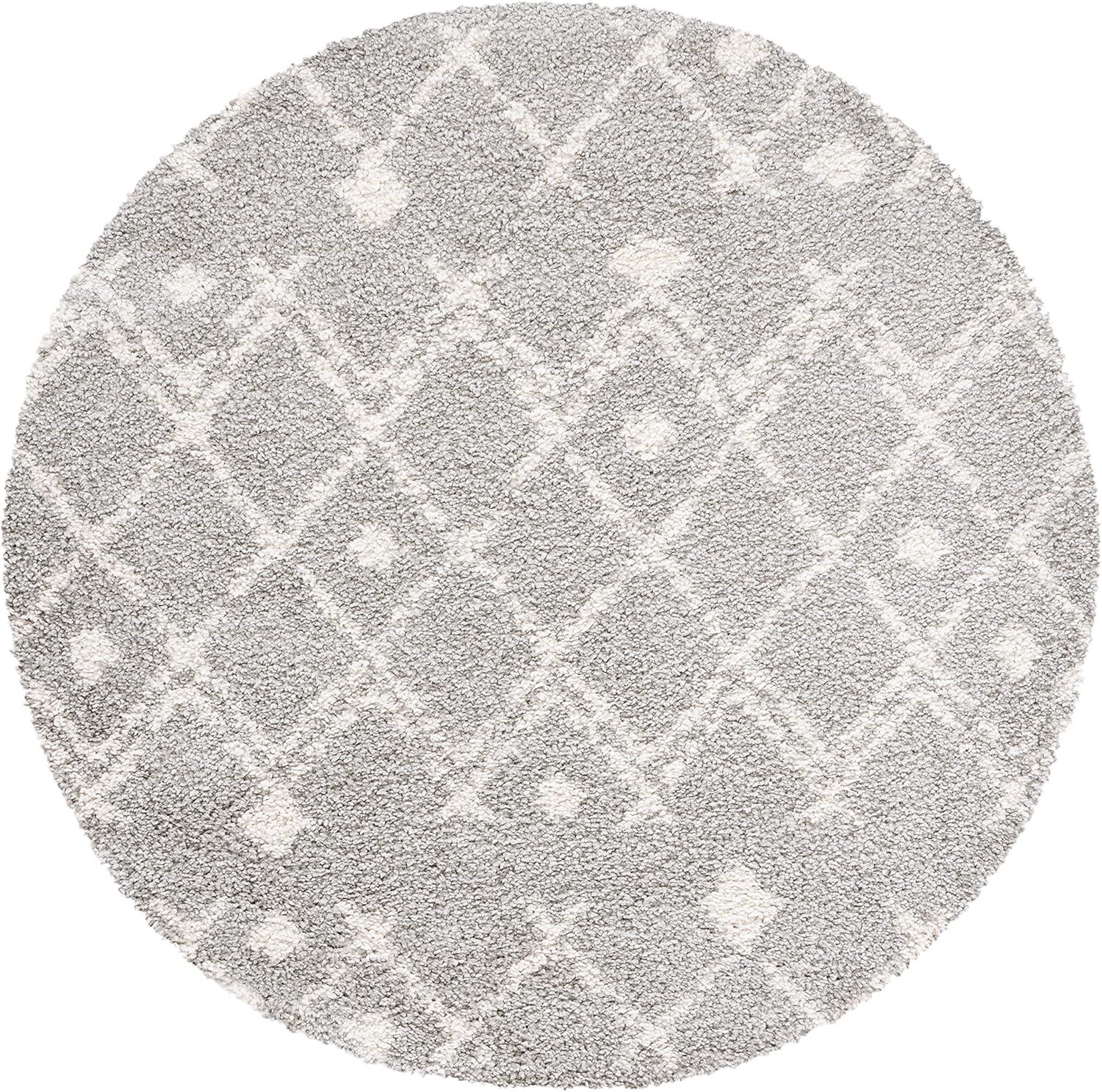 image:imageSAFAVIEH Berber Shag Collection 55 x 77 Cream Navy BER164D Moroccan NonShedding Living Room Bedroom Dining Room Entryway Plush 125inch Thick Area RugLight GreyCream