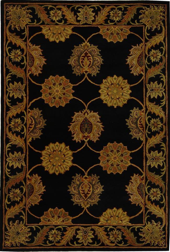 image:imageSAFAVIEH Heritage Collection 5 x 8 Black HG314A Handmade Traditional Oriental Premium Wool Area RugBlack