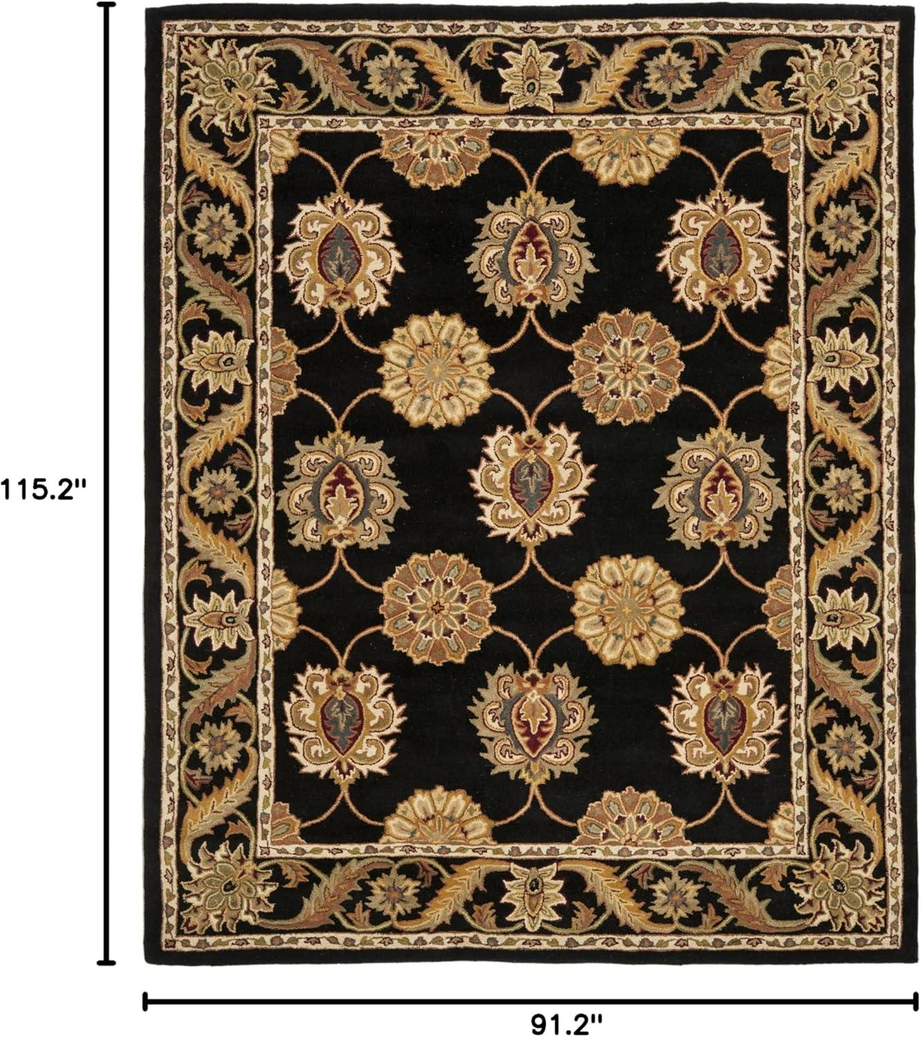 image:imageSAFAVIEH Heritage Collection 5 x 8 Black HG314A Handmade Traditional Oriental Premium Wool Area RugBlack
