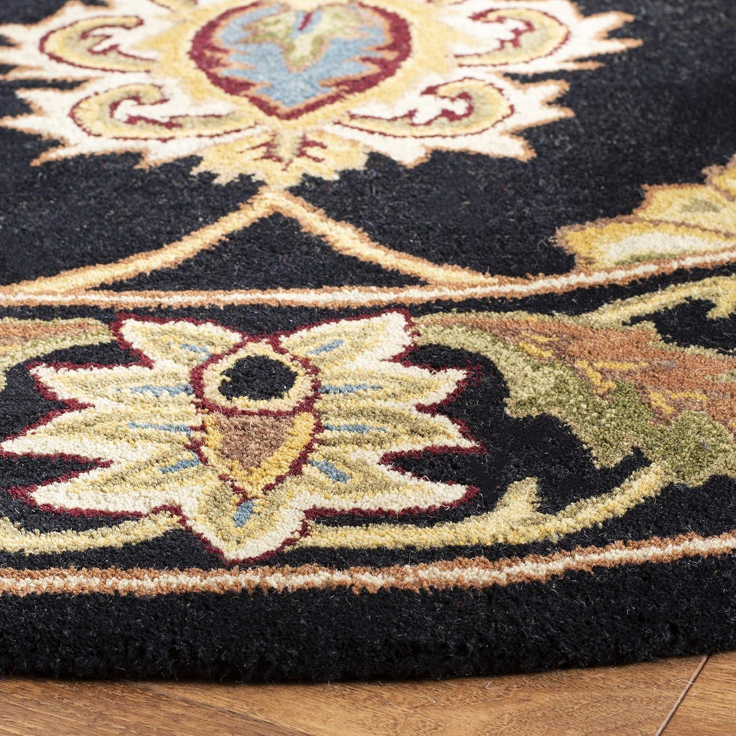 image:imageSAFAVIEH Heritage Collection 5 x 8 Black HG314A Handmade Traditional Oriental Premium Wool Area RugBlack