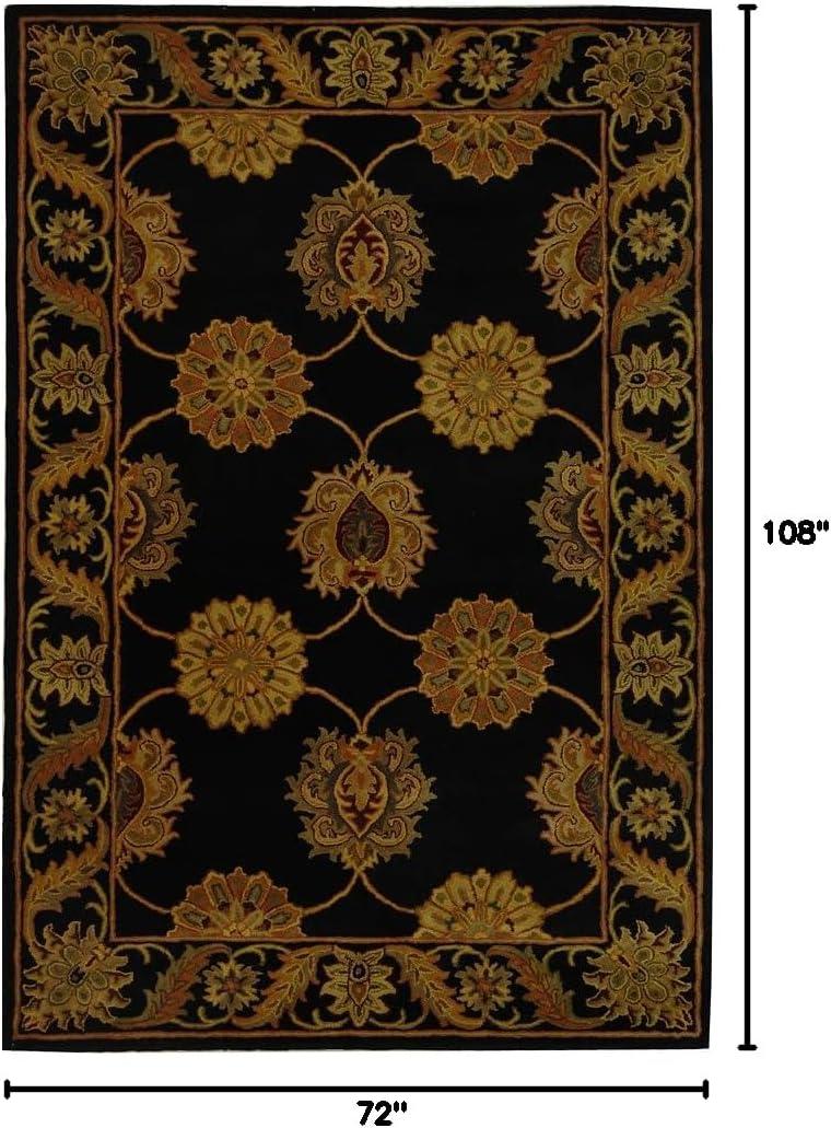 image:imageSAFAVIEH Heritage Collection 5 x 8 Black HG314A Handmade Traditional Oriental Premium Wool Area RugBlack