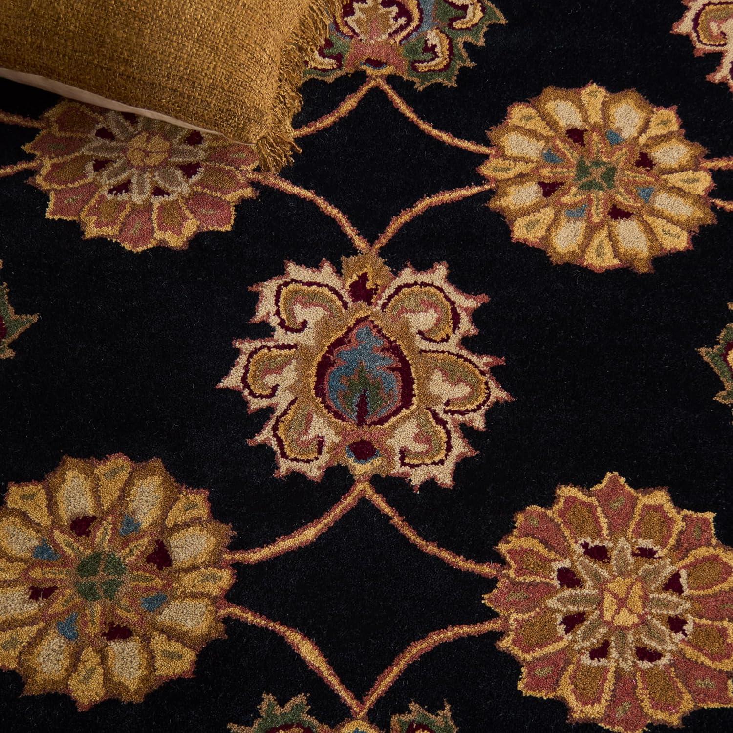 image:imageSAFAVIEH Heritage Collection 5 x 8 Black HG314A Handmade Traditional Oriental Premium Wool Area RugBlack