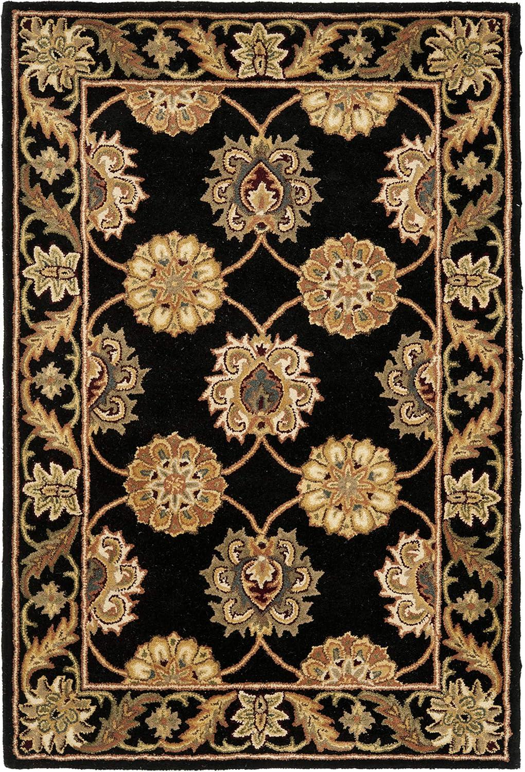 image:imageSAFAVIEH Heritage Collection 5 x 8 Black HG314A Handmade Traditional Oriental Premium Wool Area RugBlack