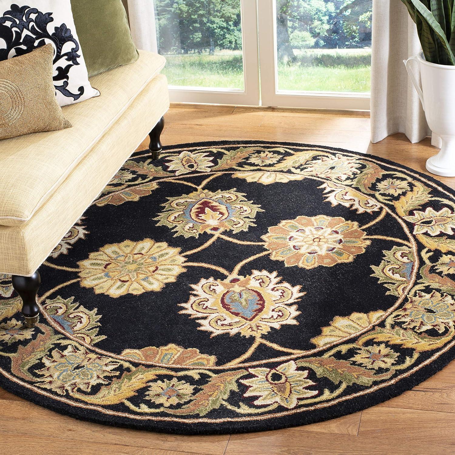 image:imageSAFAVIEH Heritage Collection 5 x 8 Black HG314A Handmade Traditional Oriental Premium Wool Area RugBlack