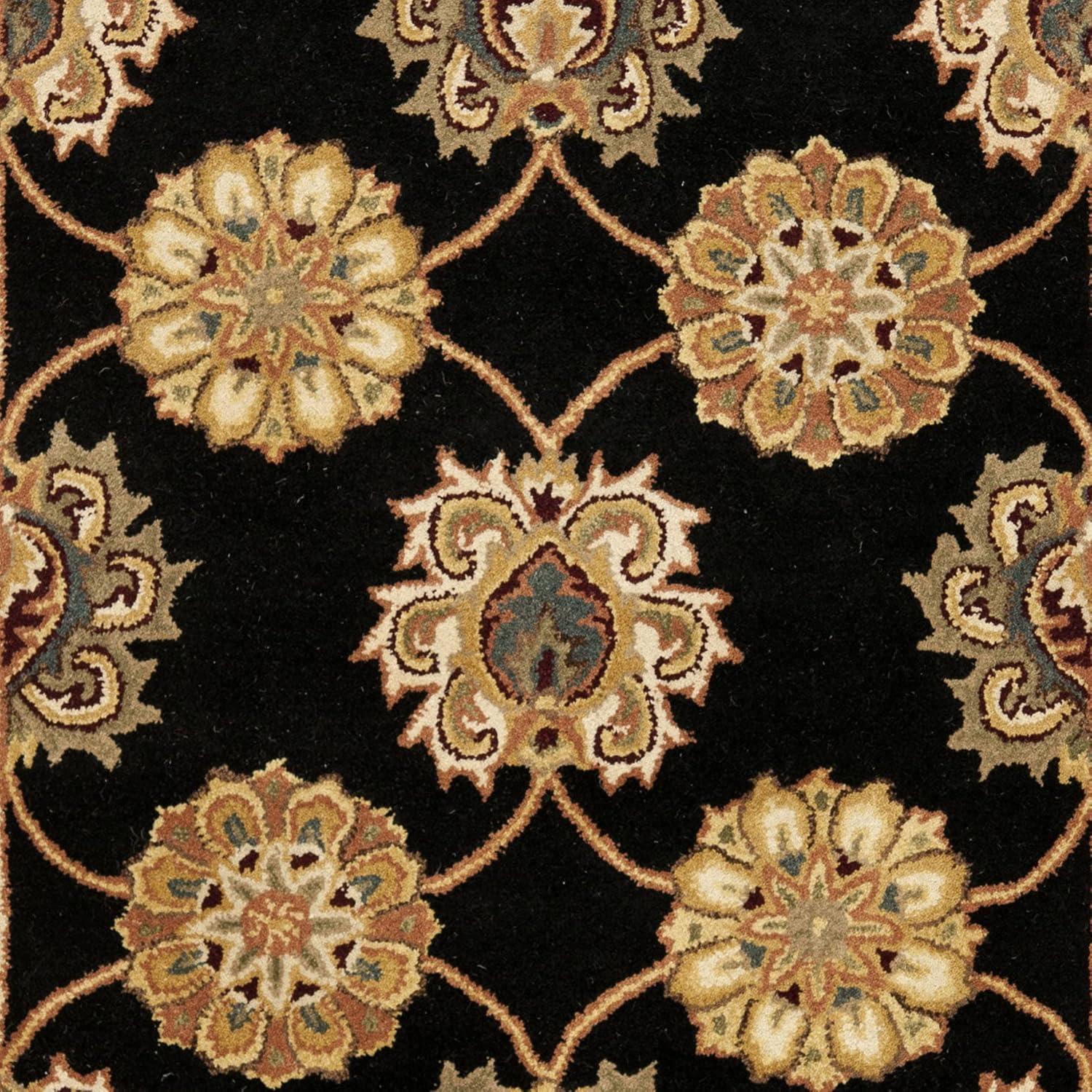 image:imageSAFAVIEH Heritage Collection 5 x 8 Black HG314A Handmade Traditional Oriental Premium Wool Area RugBlack
