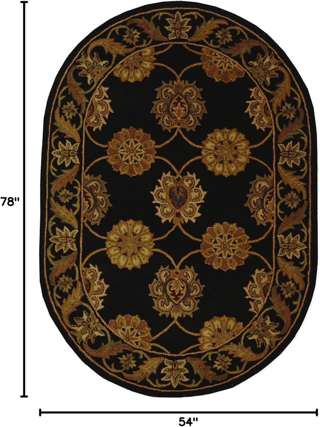image:imageSAFAVIEH Heritage Collection 5 x 8 Black HG314A Handmade Traditional Oriental Premium Wool Area RugBlack