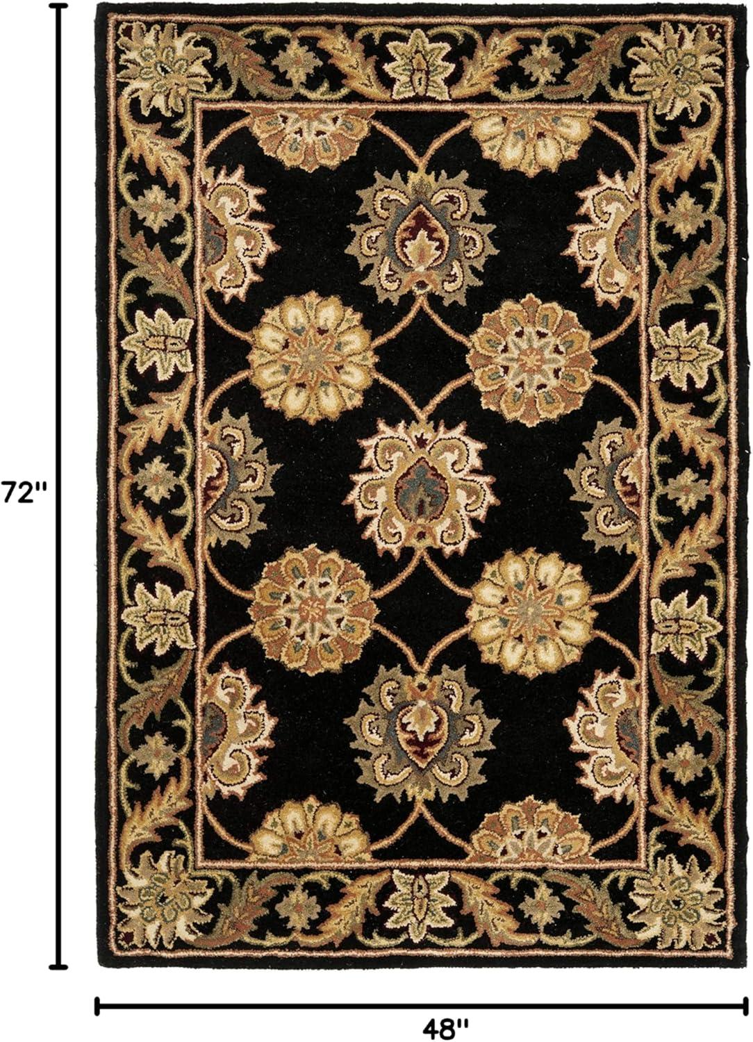 image:imageSAFAVIEH Heritage Collection 5 x 8 Black HG314A Handmade Traditional Oriental Premium Wool Area RugBlack