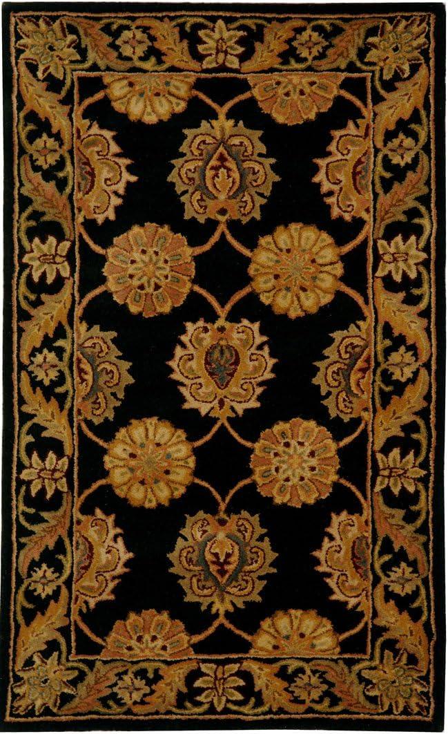 image:imageSAFAVIEH Heritage Collection 5 x 8 Black HG314A Handmade Traditional Oriental Premium Wool Area RugBlack