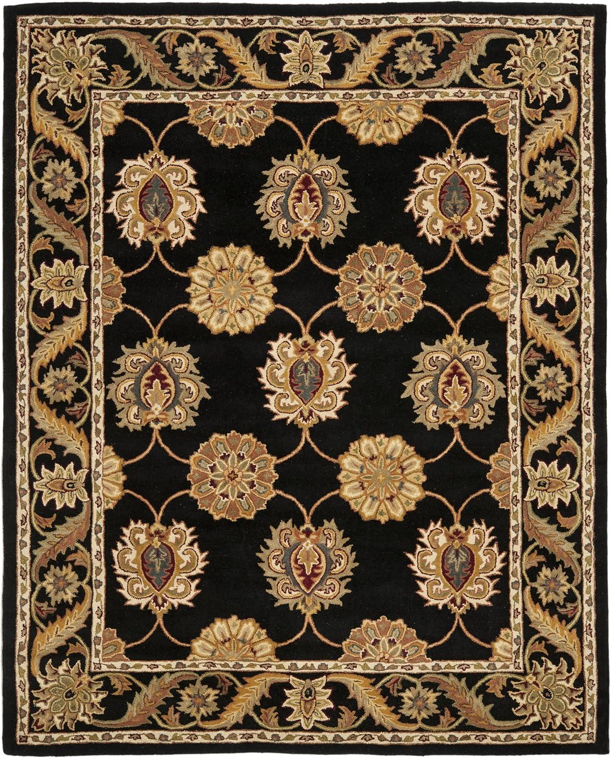 image:imageSAFAVIEH Heritage Collection 5 x 8 Black HG314A Handmade Traditional Oriental Premium Wool Area RugBlack