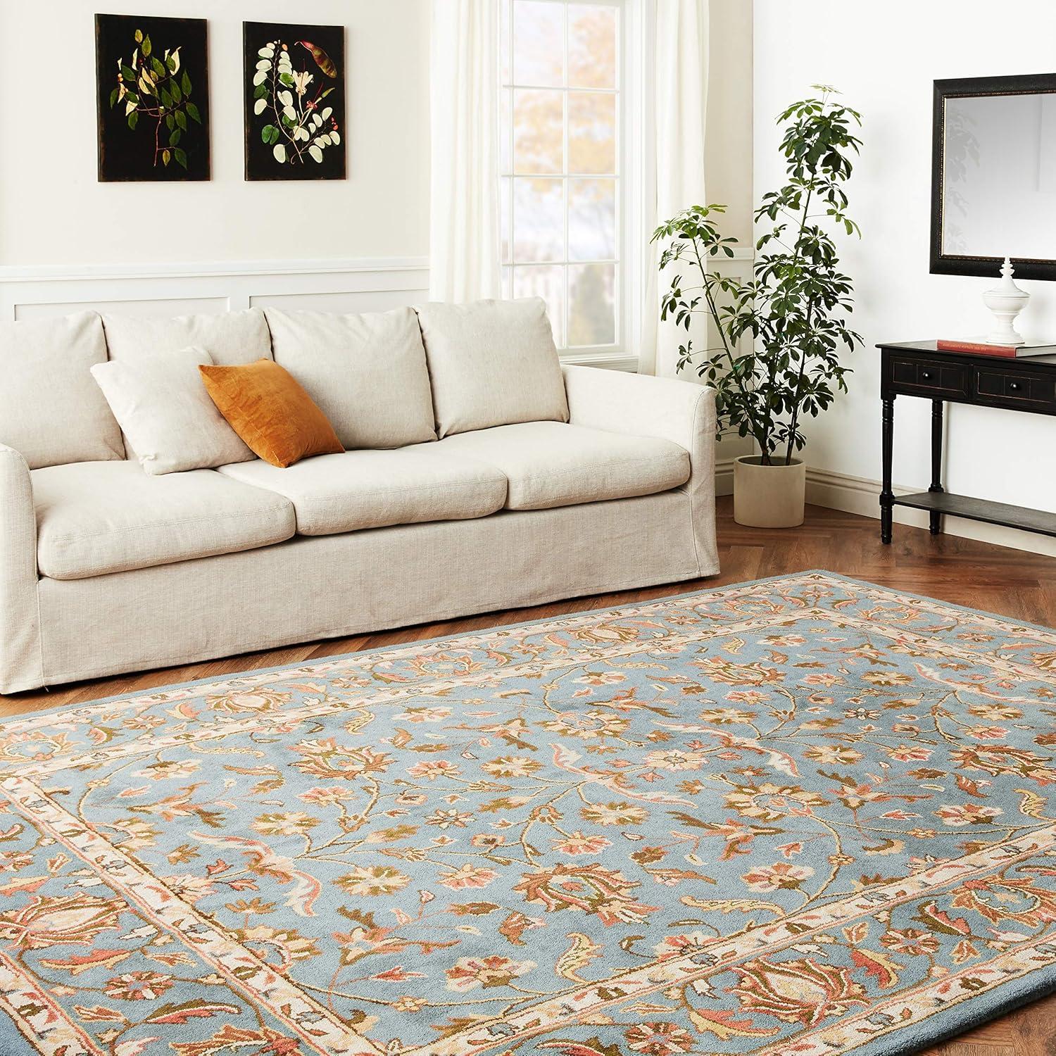 image:imageSAFAVIEH Heritage Collection Area Rug 5 x 8 Blue amp Blue Handmade Traditional Oriental Wool Ideal for High Traffic Areas in Living Room Bedroom HG969ABlue