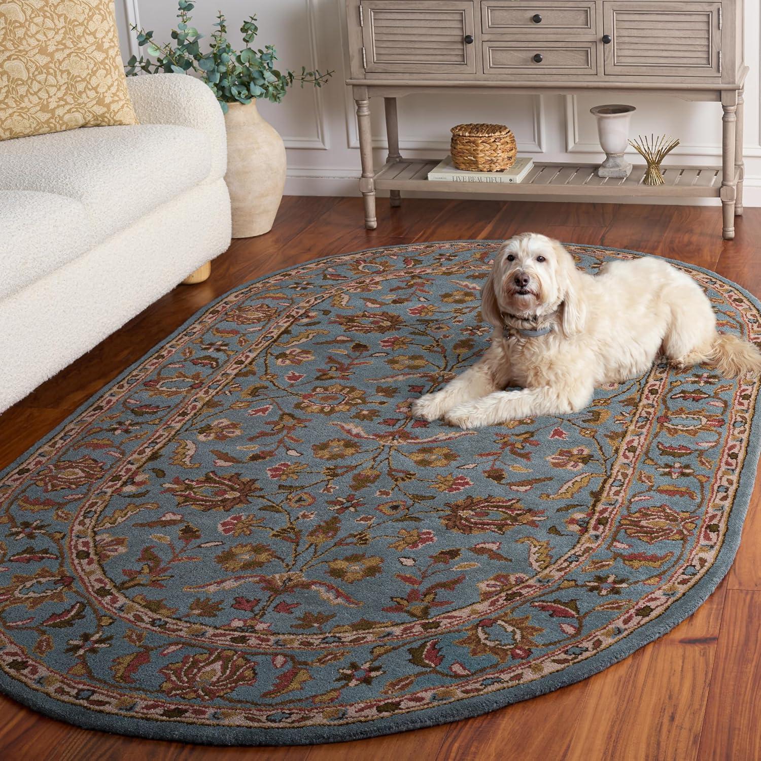 image:imageSAFAVIEH Heritage Collection Area Rug 5 x 8 Blue amp Blue Handmade Traditional Oriental Wool Ideal for High Traffic Areas in Living Room Bedroom HG969ABlue