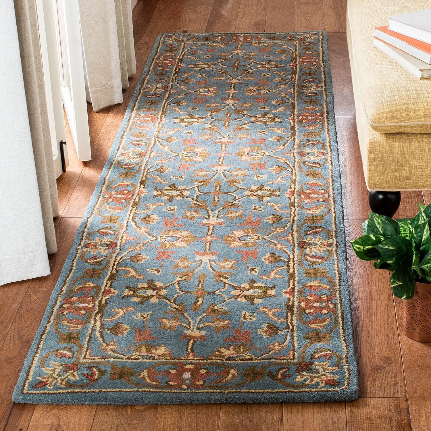 image:imageSAFAVIEH Heritage Collection Area Rug 5 x 8 Blue amp Blue Handmade Traditional Oriental Wool Ideal for High Traffic Areas in Living Room Bedroom HG969ABlue