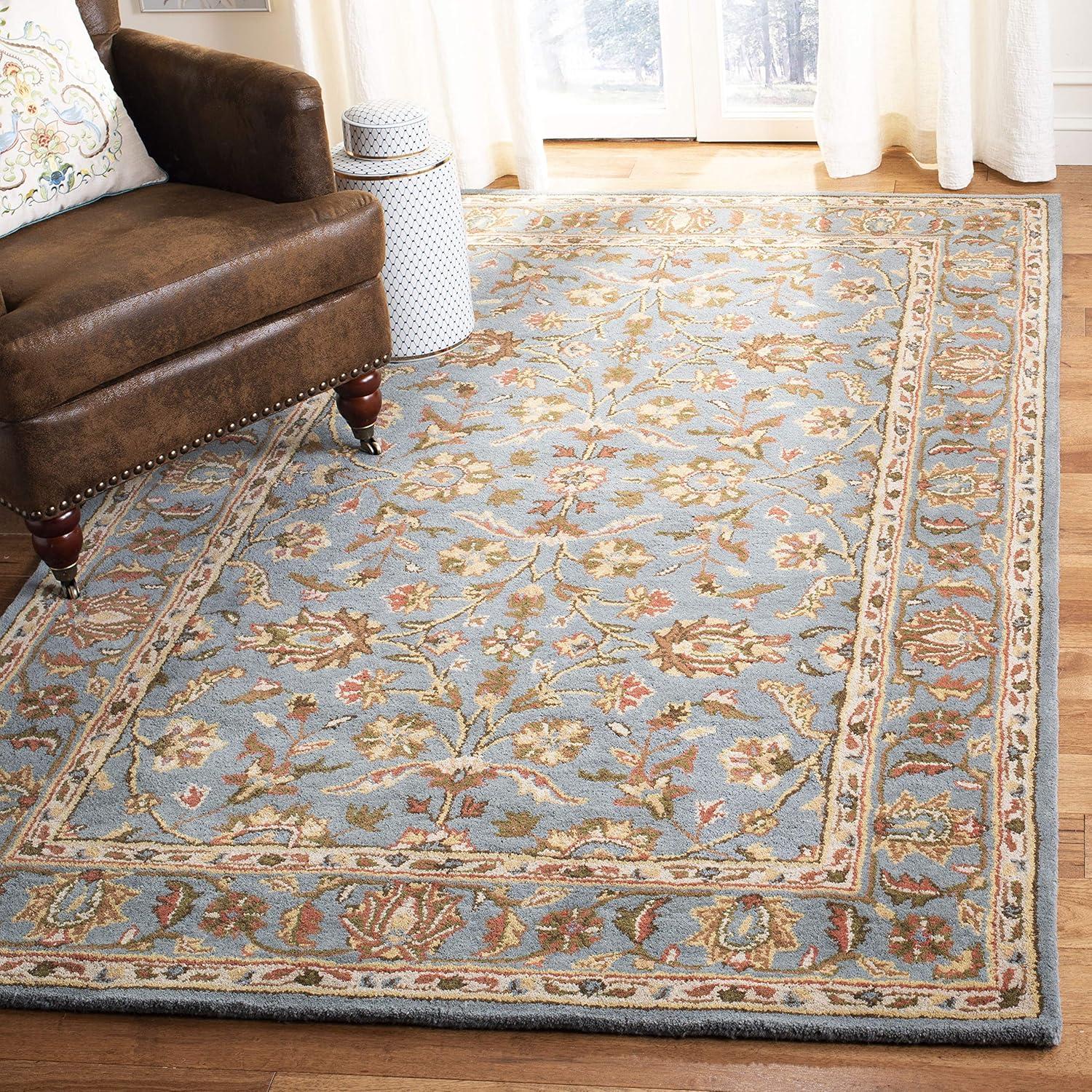 image:imageSAFAVIEH Heritage Collection Area Rug 5 x 8 Blue amp Blue Handmade Traditional Oriental Wool Ideal for High Traffic Areas in Living Room Bedroom HG969ABlue