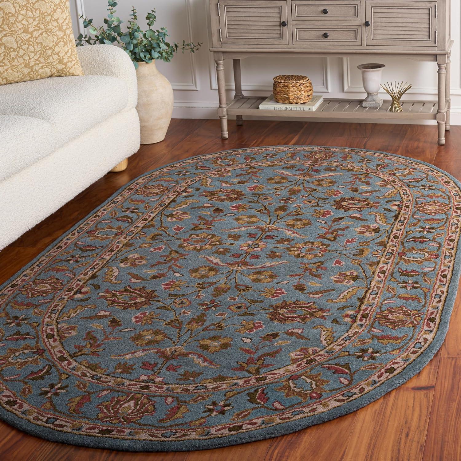 image:imageSAFAVIEH Heritage Collection Area Rug 5 x 8 Blue amp Blue Handmade Traditional Oriental Wool Ideal for High Traffic Areas in Living Room Bedroom HG969ABlue
