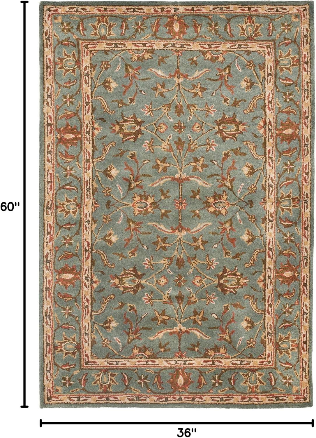 image:imageSAFAVIEH Heritage Collection Area Rug 5 x 8 Blue amp Blue Handmade Traditional Oriental Wool Ideal for High Traffic Areas in Living Room Bedroom HG969ABlue